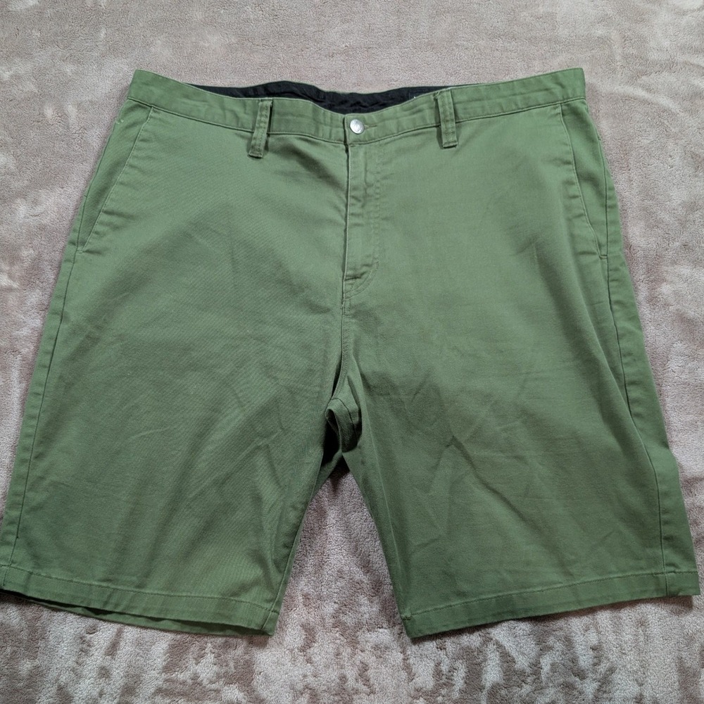 Volcom Frickin Modern Fit Chino Short Mens 40 Olive Green Stretch Twill A09117V3